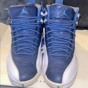 Air Jordan Retro 12 Sneakers in Blue and White